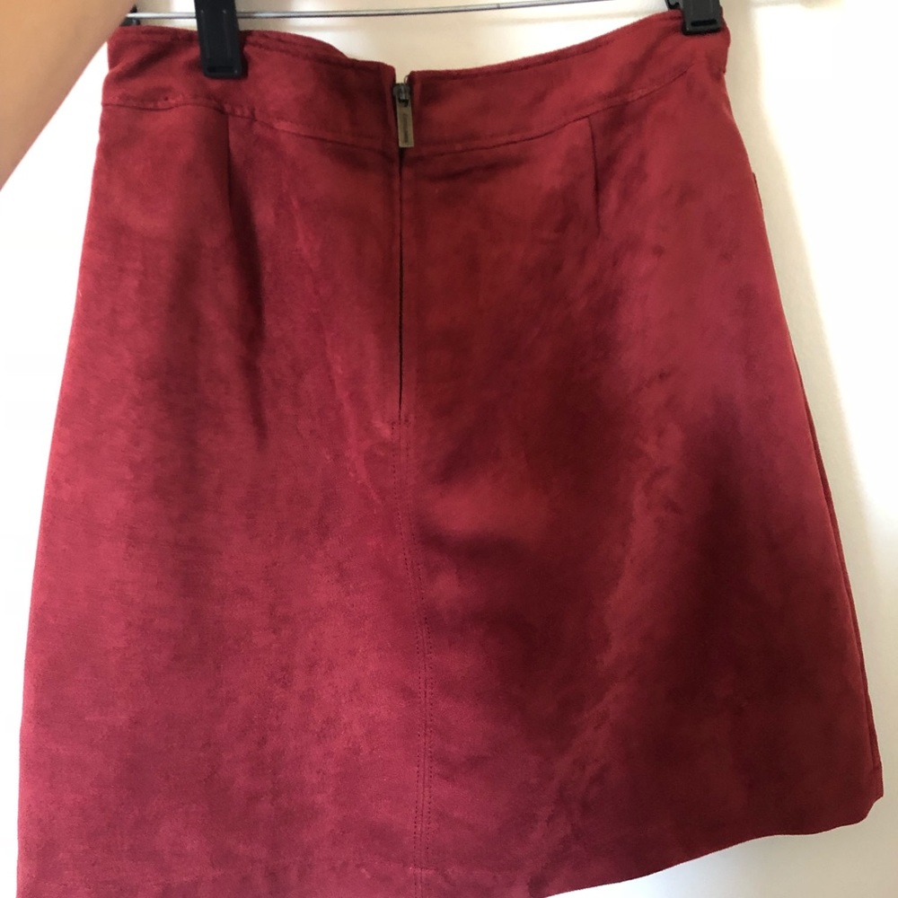 Maroon/deep red suede skirt from sanctuary